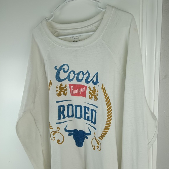 Coors Banquet Rodeo Sweater Womens Small White OddPeople RKB Crewneck Pullover - Picture 1 of 11